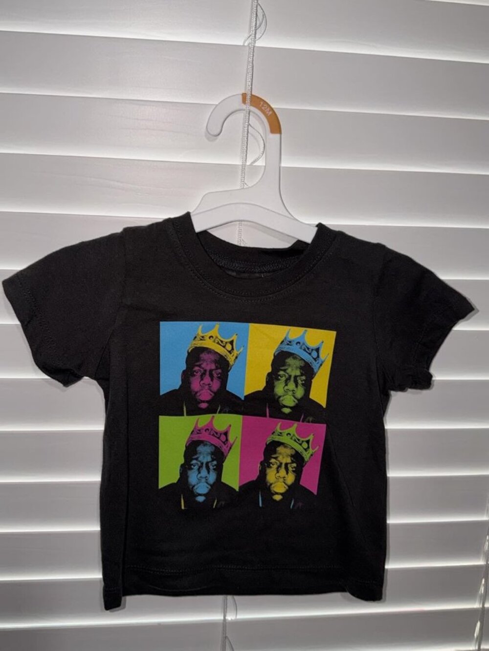 Brand New Toddler Boys' Notorious BIG Warhol Short Sleeve T-Shirt - Black, 12M.